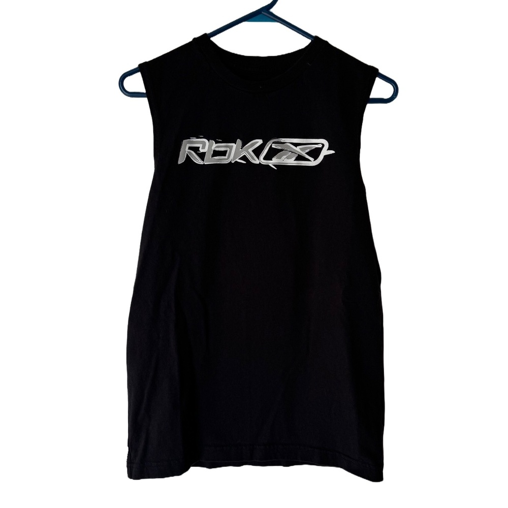 Rebook Sleeveless Black Logo Shirt Size Small
